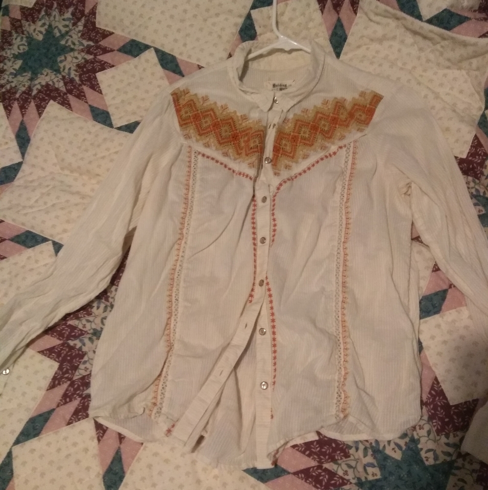 Anthro Holding Horses Western Shirt